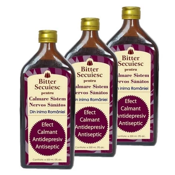 2+1 buc cadou Bitter Secuiesc Pentru Calmare Sistem Nervos Sănătos - 500ml