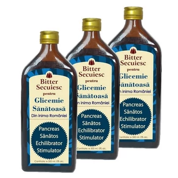 2+1 buc cadou Bitter Secuiesc pentru Glicemia Sănătoasă 500ml