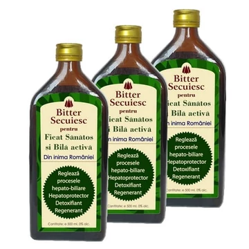2+1 buc cadou Bitter Secuiesc pentru Ficat Sănătos şi Bilă activă - 500ml
