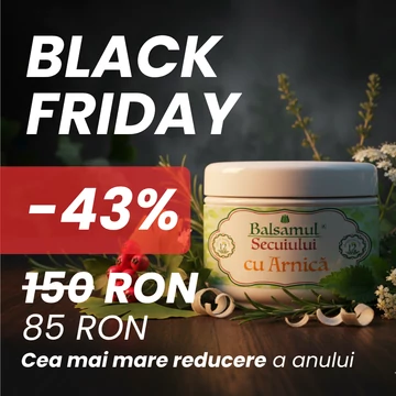 Black Friday 43% - Balsamul Secuiesc cu Arnică cu 12 plante medicinale 250ml