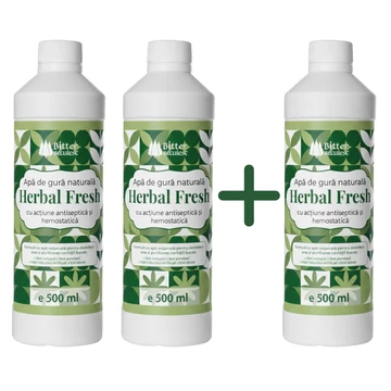 2+1 BUC cadou - Herbal Fresh – Apă de Gură naturală (500 ml)
