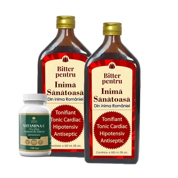 2 buc Bitter Fără Alcool pentru Inimă Sănătoasă  si Vitamina C 1000mg + D3 + Zinc + Măceșe