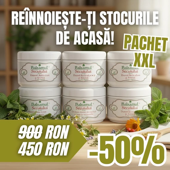Pachet XXL cu 6× Balsamul pentru Dureri Articulare și Artrită – 48 plante medicinale
