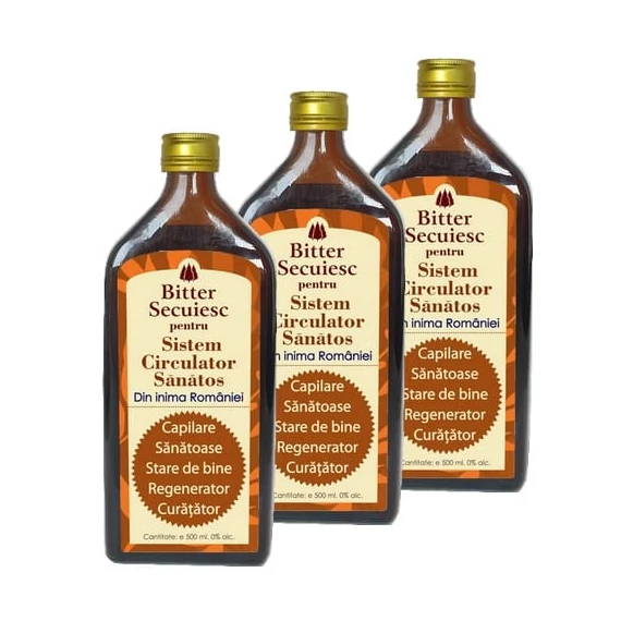 2+1 buc cadou Bitter Secuiesc pentru Sistem Circulator Sănătos - 500ml