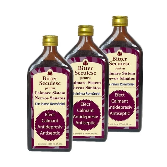 2+1 buc cadou Bitter Secuiesc Pentru Calmare Sistem Nervos Sănătos - 500ml