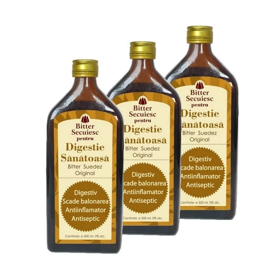 2+1 buc cadou Bitter Secuiesc pentru Digestie Sănătoasă - 500ml