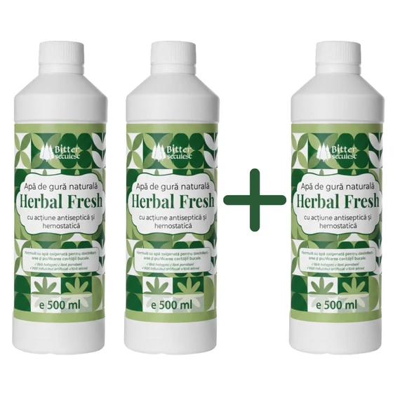 2+1 BUC cadou - Herbal Fresh – Apă de Gură naturală (500 ml)