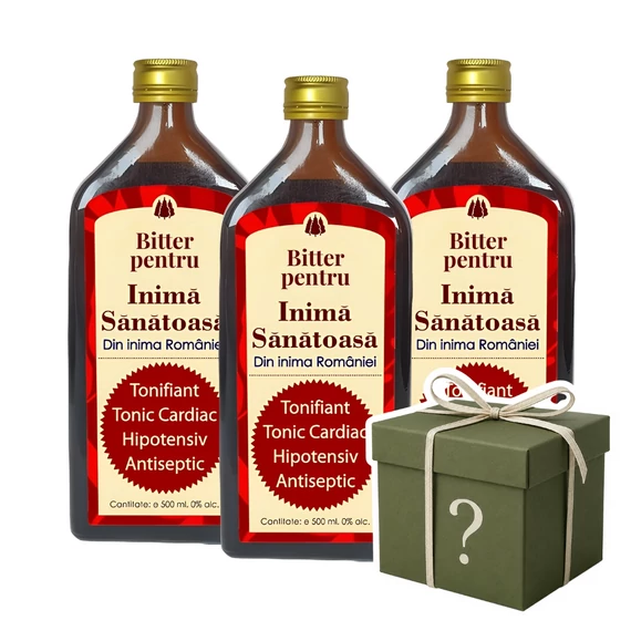 3 buc cadou Bitter Fără Alcool pentru Inimă Sănătoasă și CADOU SURPRIZĂ INCLUS